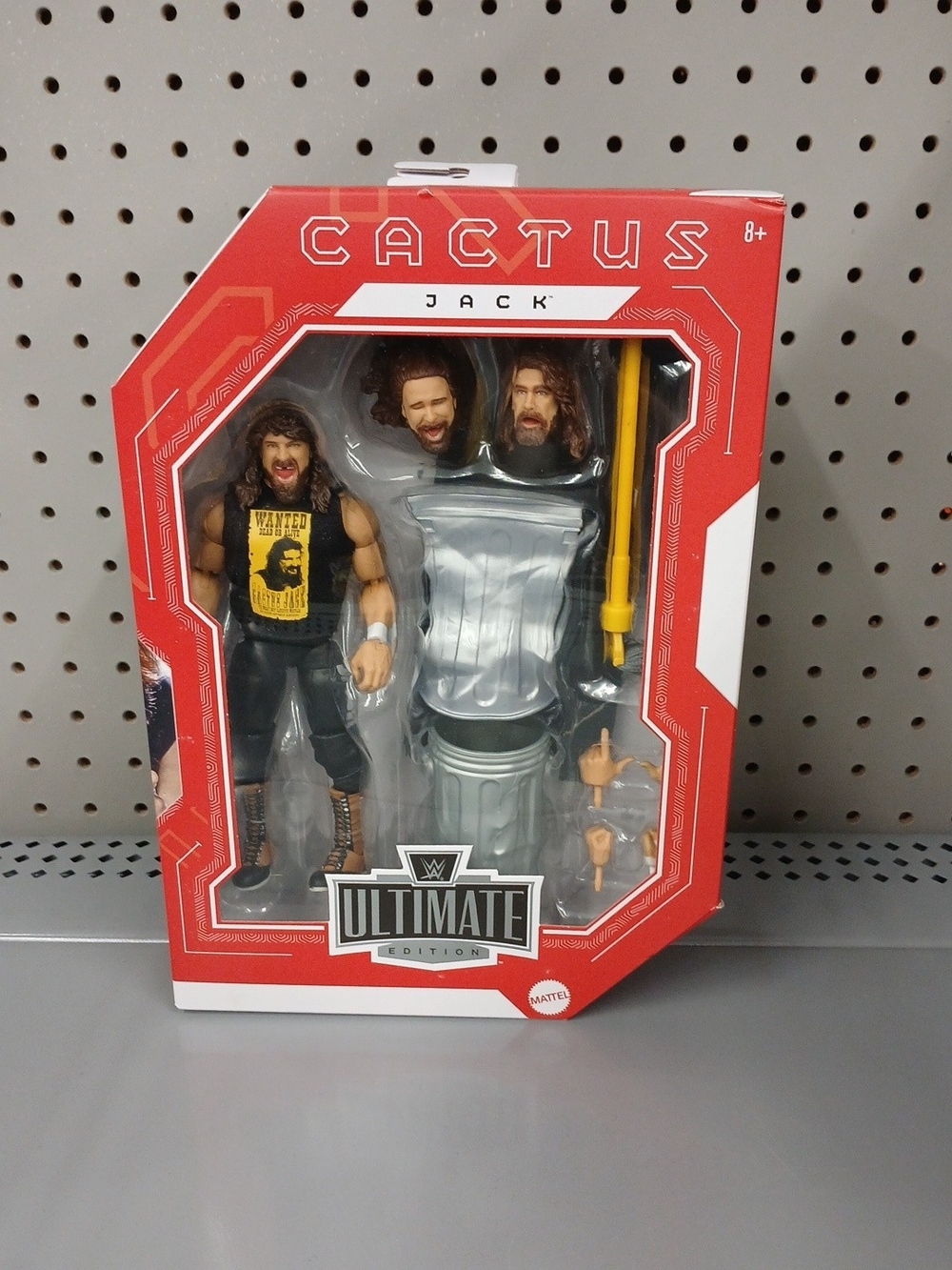 WWE Cactus Jack Action Figure in Red and Yellow Packaging